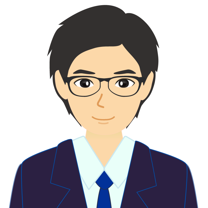 画像:スーツ男性イケメン風社会人　学生　眼鏡